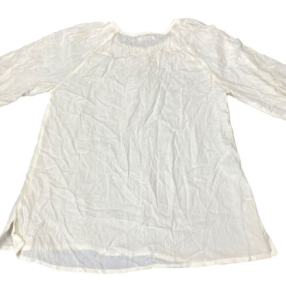 Maurices 3/4 Sleeve Peasant Top Size Small Cream Rayon Sheer Blouse MSRP: $29 - Picture 10 of 13